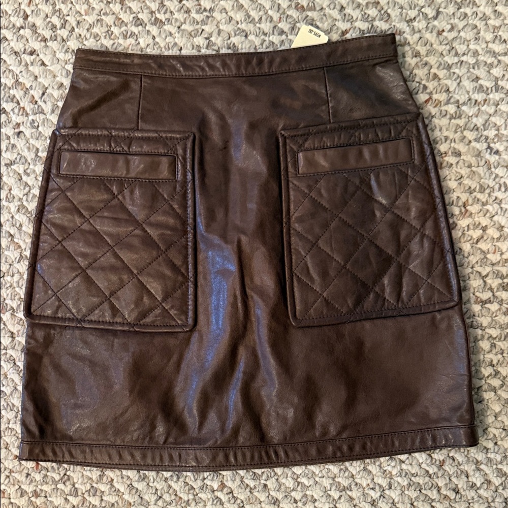 3.1 Phillip Lim Dark Brown Leather Mini Skirt